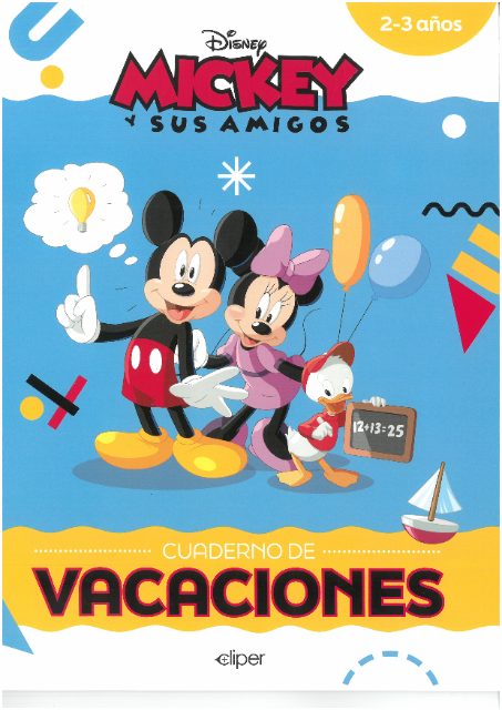 Portada de Cuaderno de Vacaciones 2-3 años Mickey y sus amigos
